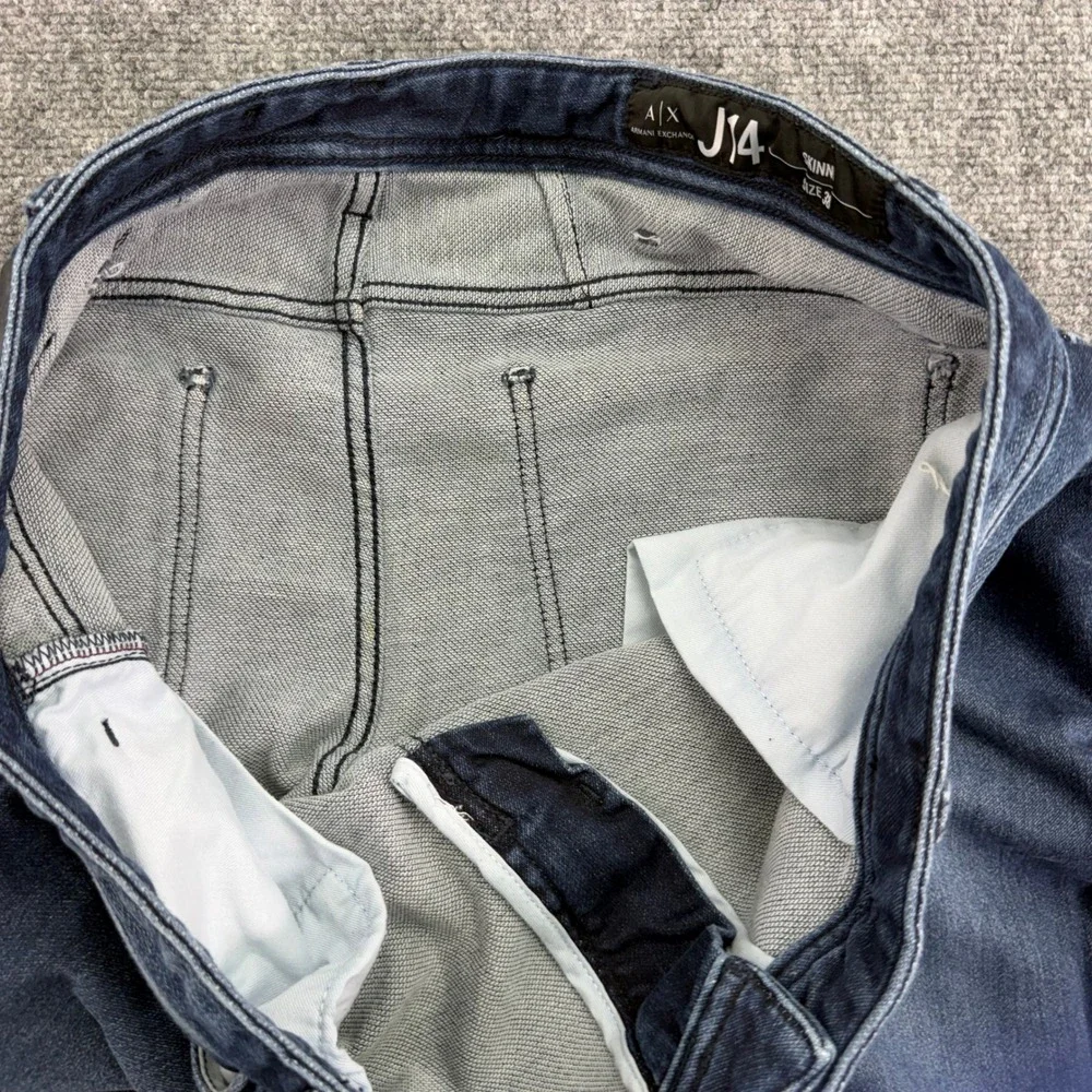 Armani‎ Exchange Jeans Mens 38 (Fits 39x31) Dark Blue J14 Skinny Stretch
